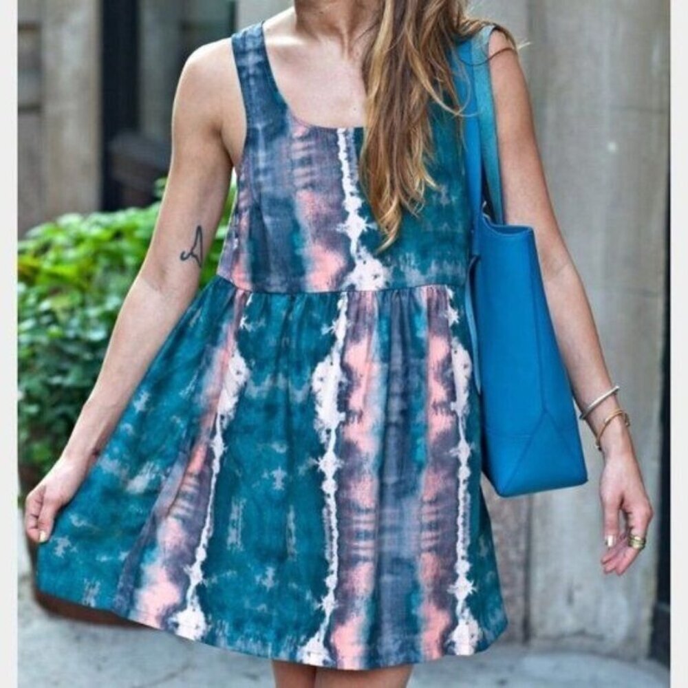 Urban Outfitters‎ Ecote Tie Dye Sleeveless Flowy Babydoll Dress S Boho Beach